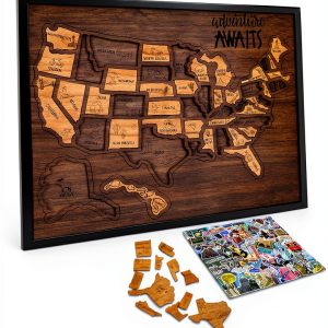 Wooden USA Landmarks Travel Map Puzzle Flinelife-Business-0
